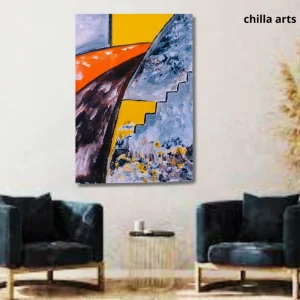 Tableau Abstrait Géométrique Escalier