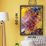 Tableau Abstrait Jaune Rouge et Orange
