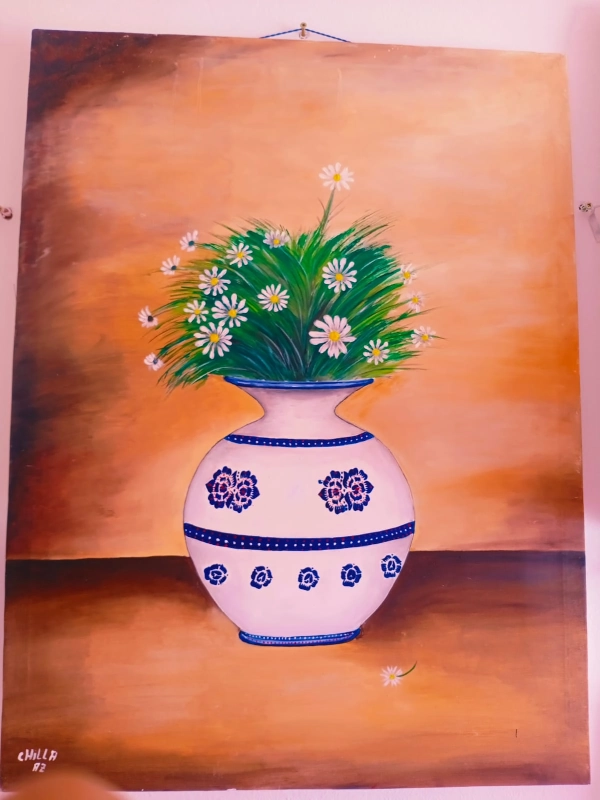 Tableau Vase aux Fleurs Blanches