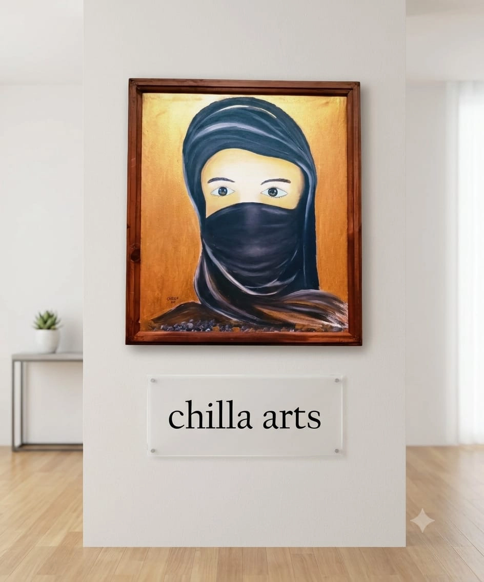 Portrait de Femme Voilée en Noir