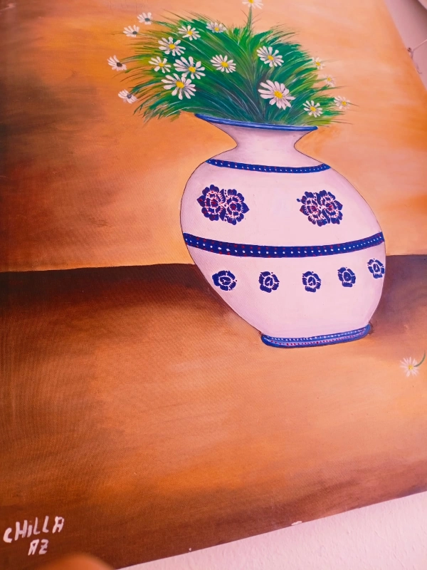 Tableau Vase aux Fleurs Blanches