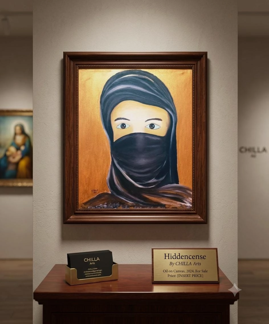 Portrait de Femme Voilée en Noir