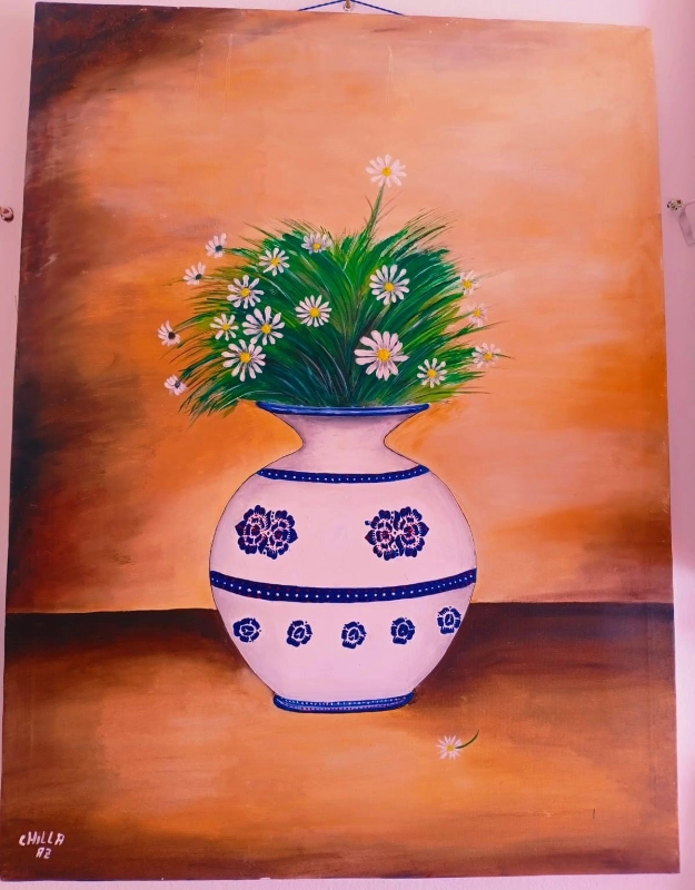 Tableau Vase aux Fleurs Blanches