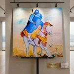 Portrait Cavalier du Désert en Bleu