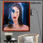 Portrait Femme au Miroir Brisé