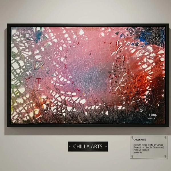 tableau-abstrait-rose-noir-texture