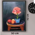 Tableau Coquelicot et Nature Morte aux Fruits