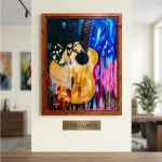 Tableau Guitare Abstraite et Musique