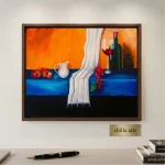 Tableau Nature Morte Vin et Fruits