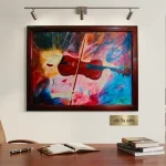 Tableau Violoniste Abstrait Coloré