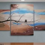 Triptyque Oiseaux sur Branche